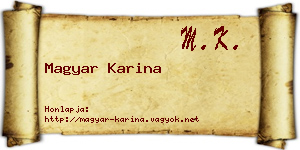 Magyar Karina névjegykártya