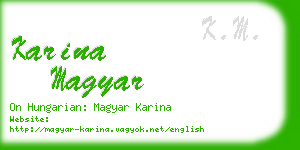 karina magyar business card